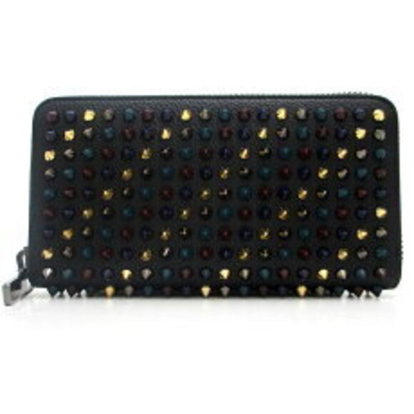Christian Louboutin Handbags - Christian Louboutin Zip Long Wallet Panetone Spike Calfskin Multi Black